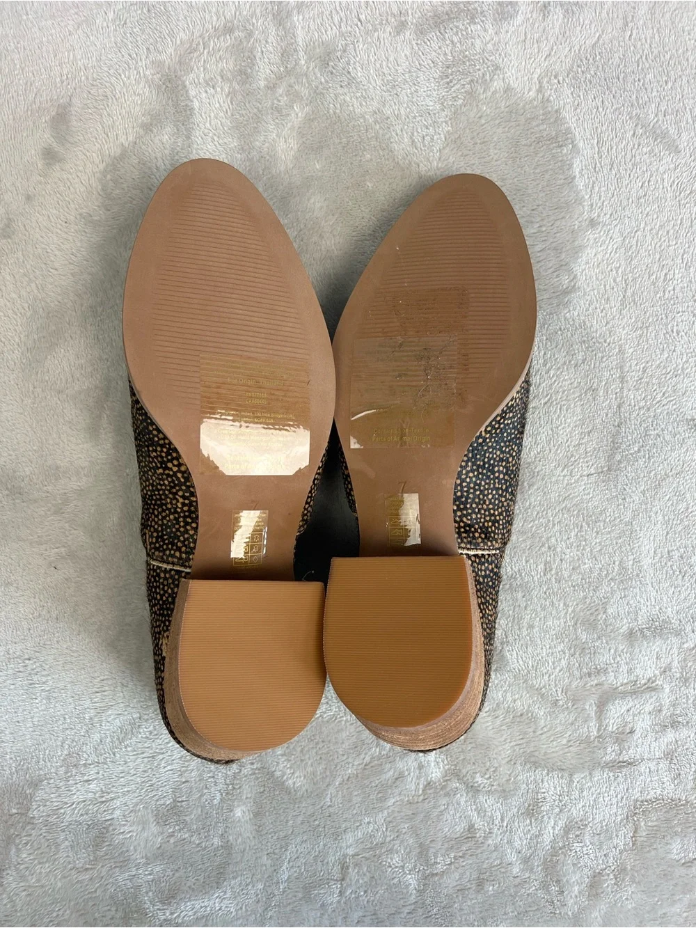 Madewell Lucie Spotted Calf Hair Cutout Booties NWOT 7
